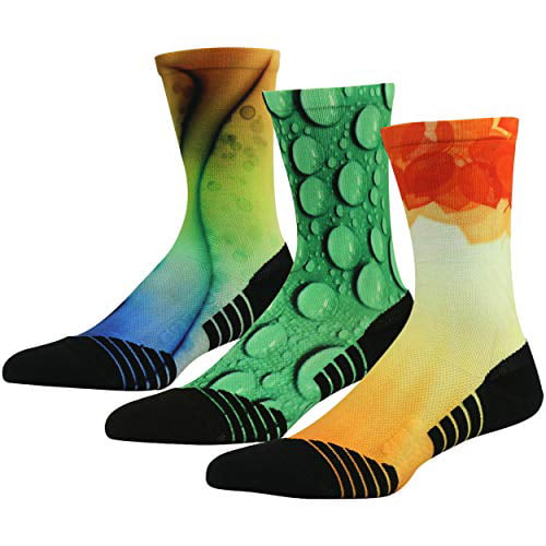HUSO Mens Womens Novelty Performance Sports Crew Socks Built for Cycling & Basketball 3 4 7 Pairs 